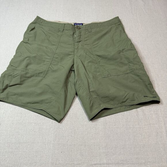 Patagonia Stretch Wavefarer Walk Shorts Men’s Size 36 Green 9” Inseam Hiking - Picture 1 of 6